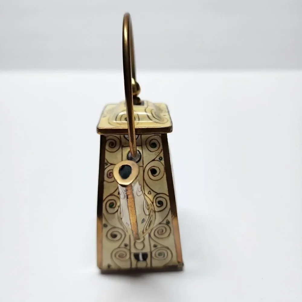 Vintage Enamel on Copper Empress Arts Miniature Teapot